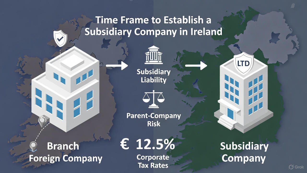 Time Frame to Establish a Subsidiary Company in Ireland
