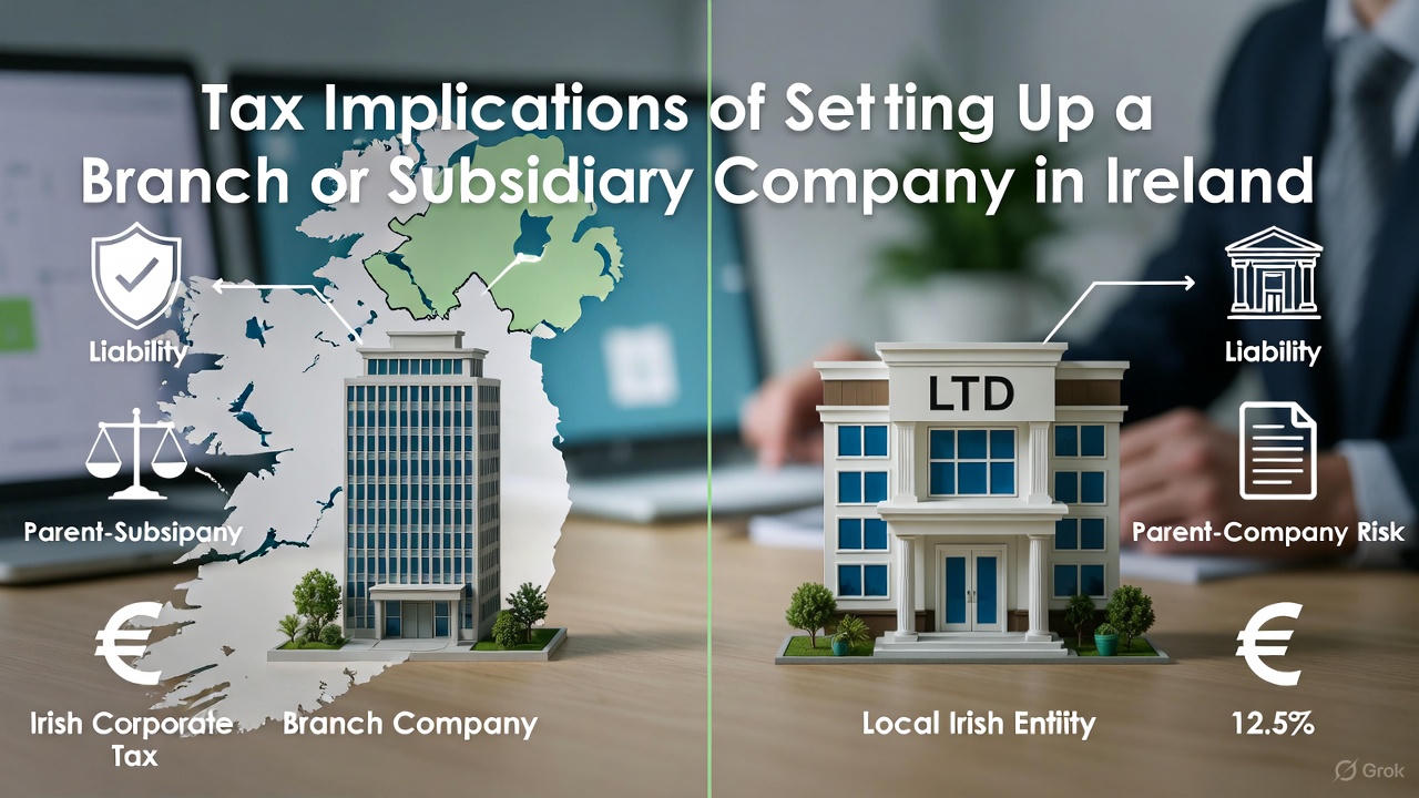 Tax Implications of Setting Up a Branch or Subsidiary Company in Ireland