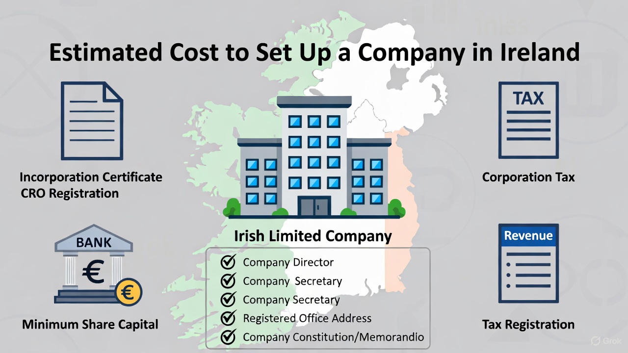 Estimated Cost to Set Up a Company in Ireland