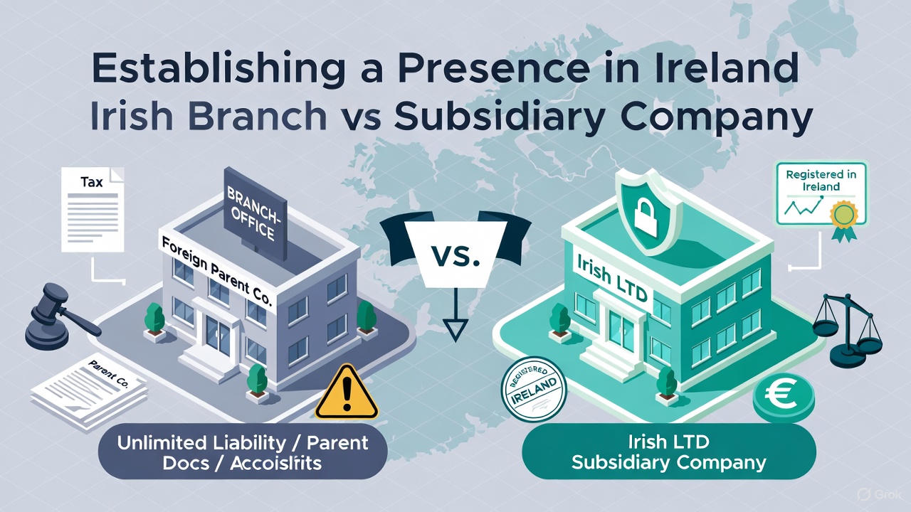 Establishing a Presence in Ireland Irish Branch vs Subsidiary Company