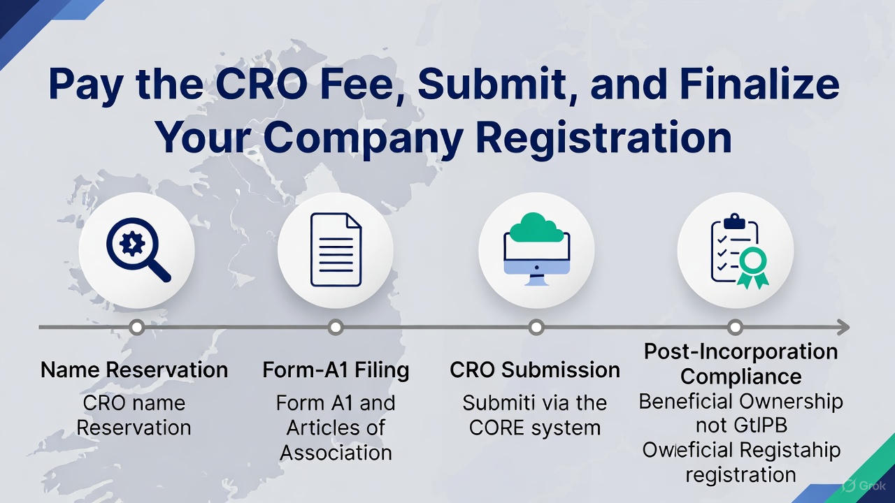 Pay the CRO Fee, Submit, and Finalize Your Company Registration