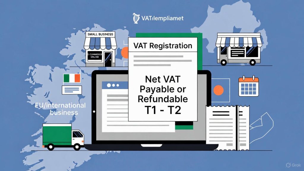 Net VAT Payable or Refundable T1 – T2