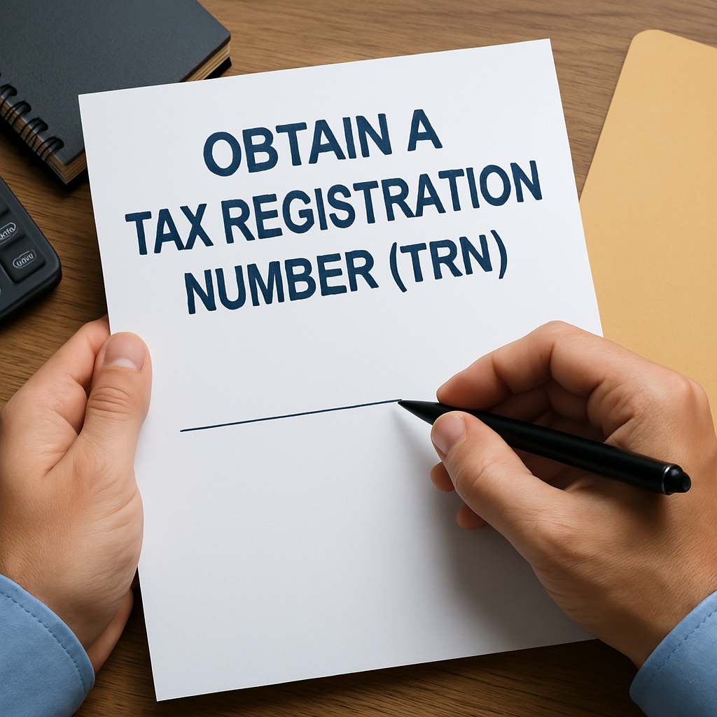 Obtain a Tax Registration Number (TRN)